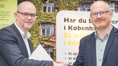 Enhedschef i Bygningsstyrelsen Christian Hauser og teknik- og miljøborgmester Morten Kabell. Foto: Troels Heien