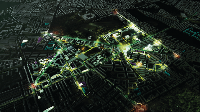 3D luftfoto over Copenhagen Science City på Nørrebro i København
