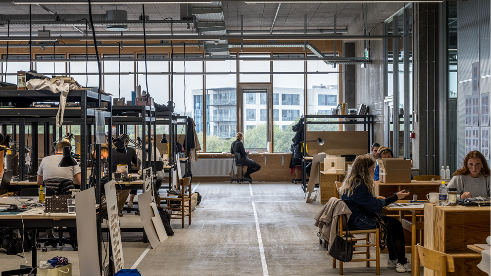 Tegnesal i den nye arkitektskole i Aarhus